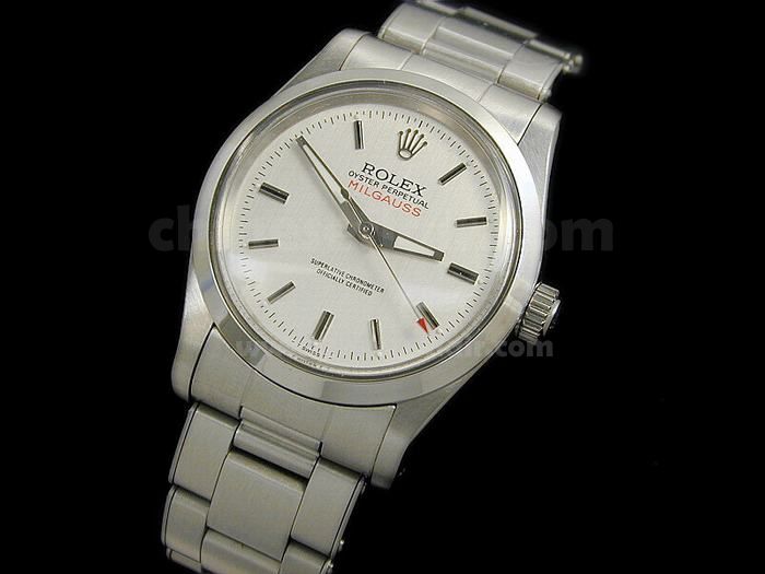 Replica Rolex Milgauss SS Old White Dial